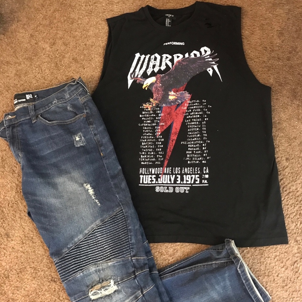 Distressed Men’s TankTop Size XL Forever21